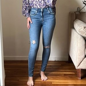 Agolde sophie skinny ribbed jeans size 25 blue DR